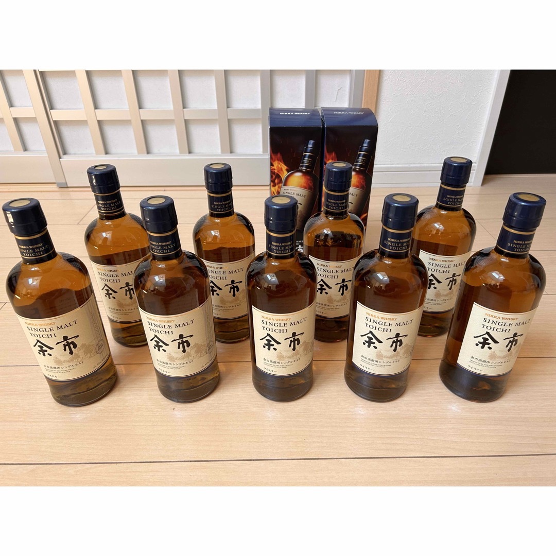 余市シングルモルトウイスキー700ml 9本 箱2個付 - ウイスキー