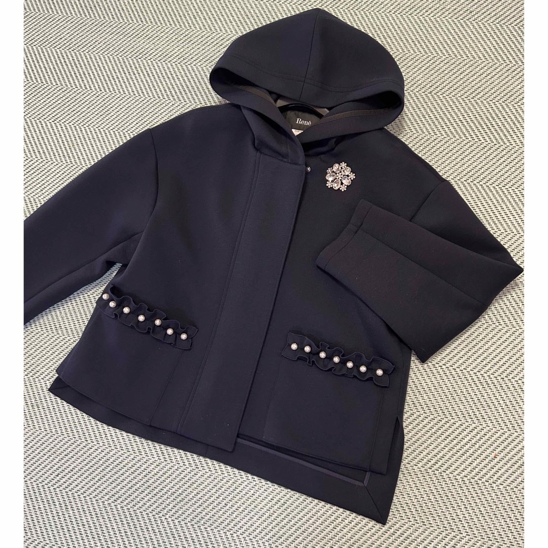 René(ルネ)のRene 美品2021年製【Lady Hoodie jacet 】ネイビー34 レディースのジャケット/アウター(ブルゾン)の商品写真