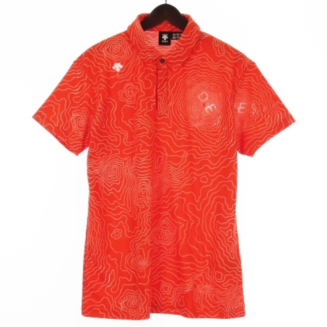 デサント GOLF ポロシャツ 総柄 DGMRJA27 オレンジ L70cm袖丈