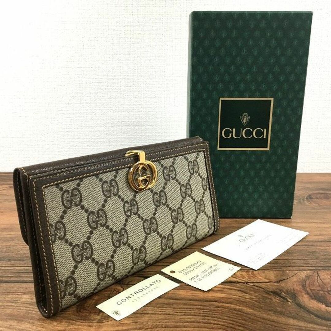 未使用品 GUCCI 長財布 オールドグッチ 箱付き 131-