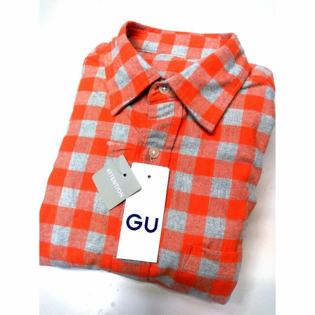 GU(ジーユー)の【新品/送料込】Sサイズ★GU/ジーユー OR フランネルチェックシャツ★ メンズのトップス(シャツ)の商品写真