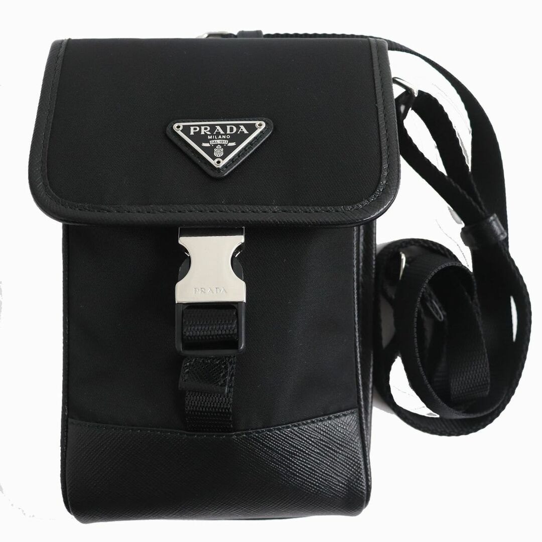 美品△イタリア製 PRADA プラダ 2ZH109 トライアングルロゴプレート
