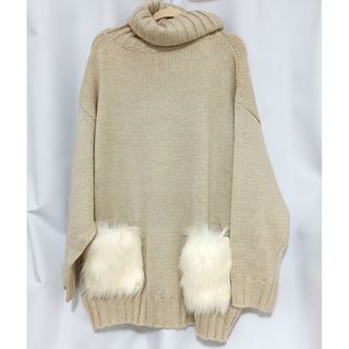 アクシーズファム(axes femme)の〈訳あり新品〉axes femme　ファーポケットニットプルオーバー(ニット/セーター)