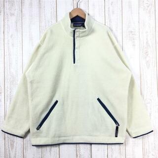 パタゴニア(patagonia)のMENs S  パタゴニア 1995 ライトウェイト シンチラ ビッグT LightWeight Synchilla Big-T アイボリー×チャードブルー アメリカ製 フリース ジャケット プルオーバー 生産終了モデル 入手困難 PATAGONIA 21040 Ivory / Charred Blue アイボリー系(その他)