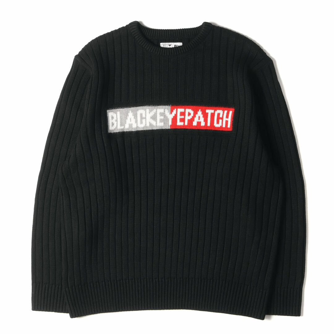 BlackEyePatch ブラックアイパッチ ニット サイズ:M 21AW 2トーン ボックスロゴ ニット セーター 2 TONE LOGO KNIT SWEATER ブラック 黒 トップス 長袖 カジュアル 【メンズ】