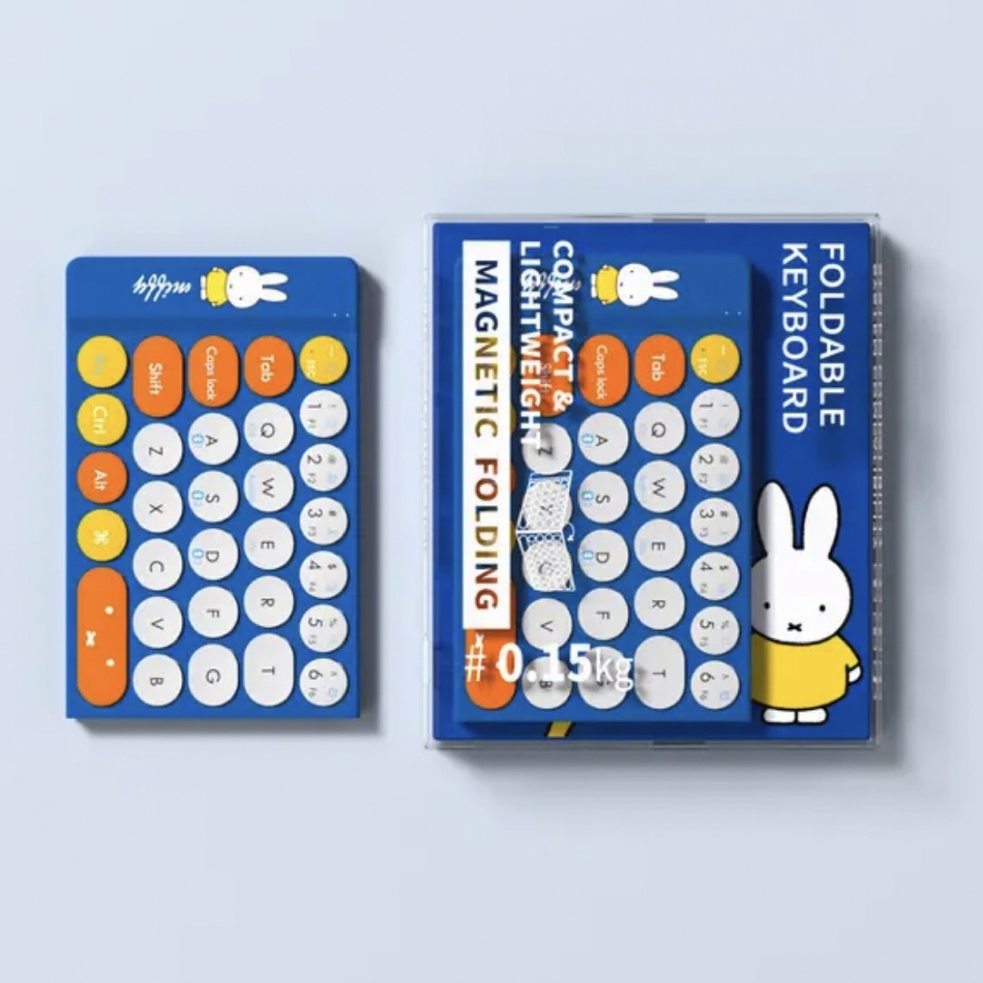 miffy(ミッフィー)のミッフィー　 MIPOW ワイヤレス　コンパクト　キーボード　折り畳み式　ブルー スマホ/家電/カメラのPC/タブレット(PC周辺機器)の商品写真