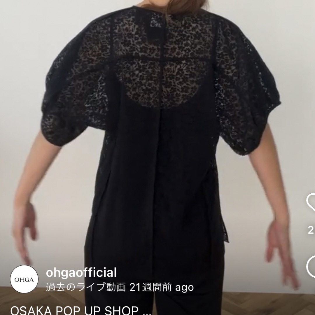 ohga ブラック シースルー ブラウス トップス ohga ブラック シースルー ブラウス トップス