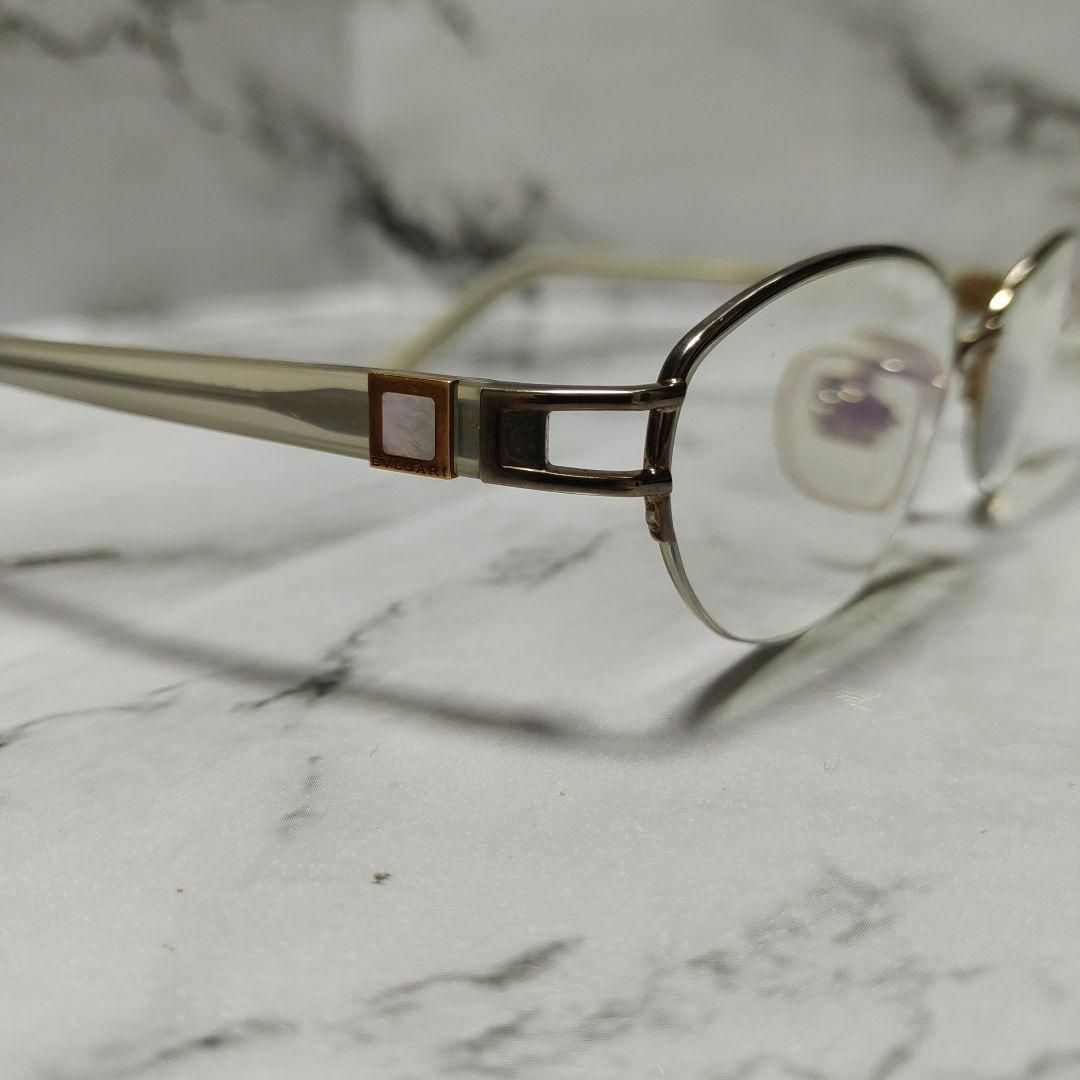 1881超美品　ブルガリ　420　眼鏡　メガネ　ハーフリム　度強　大理石