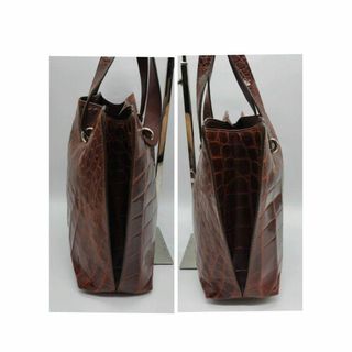 美品✨マウロゴヴェルナ 2way トートバッグ シャイニング クロコダイル