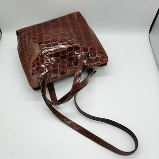 美品✨マウロゴヴェルナ 2way トートバッグ シャイニング クロコダイル