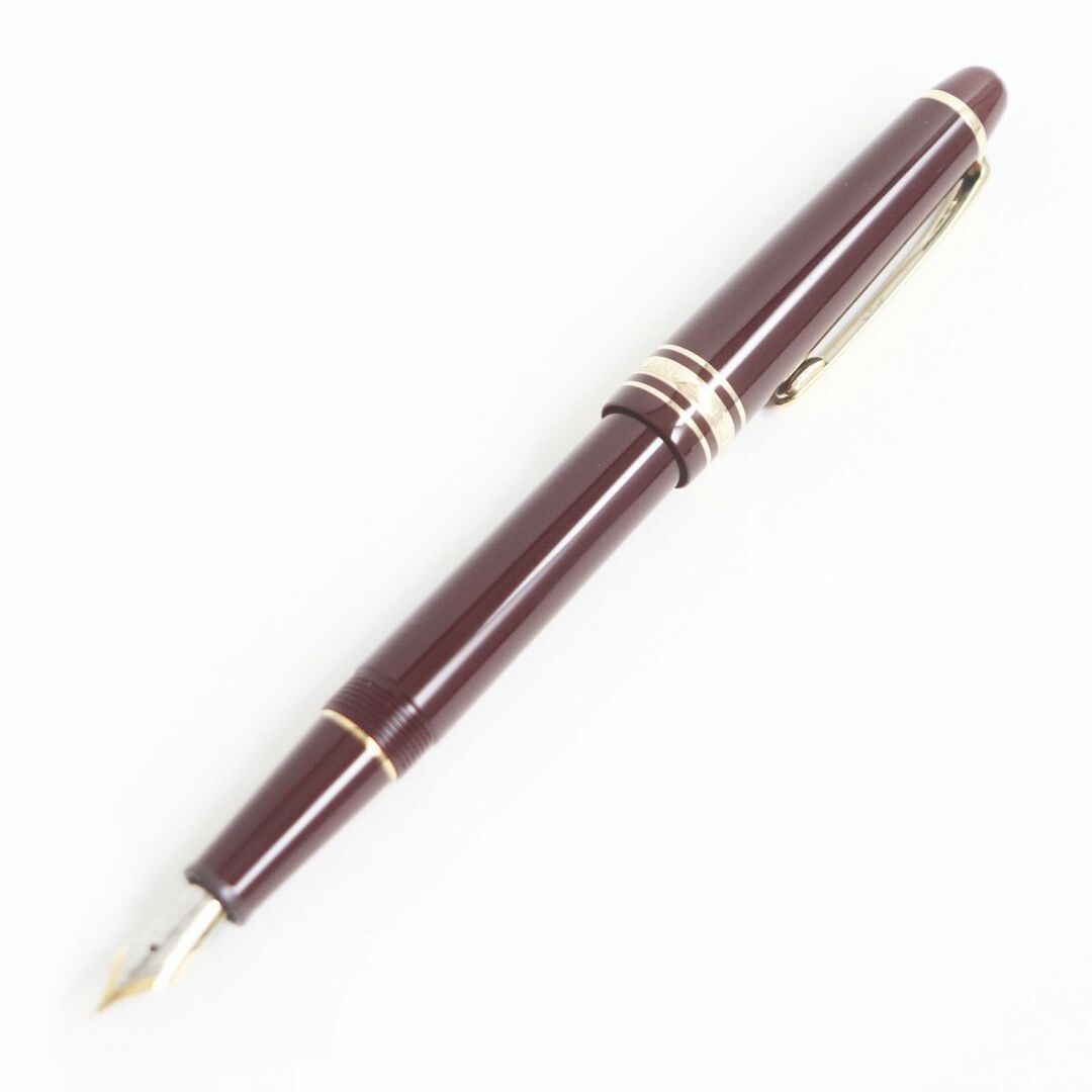 極美品□MONTBLANC/モンブラン マイスターシュテュック クラシック ペン先18K Fニブ 万年筆 ボルドー×ゴールド ドイツ製 オススメ◎