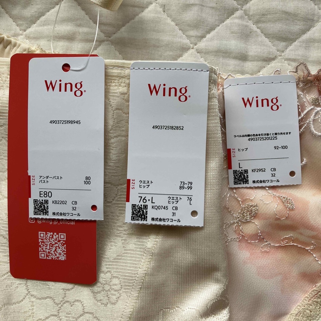 Wacoal(ワコール)のWacoal wing【エアリーソフトブラ】E80ブラ&ペアショーツ&ガードル レディースの下着/アンダーウェア(ブラ&ショーツセット)の商品写真