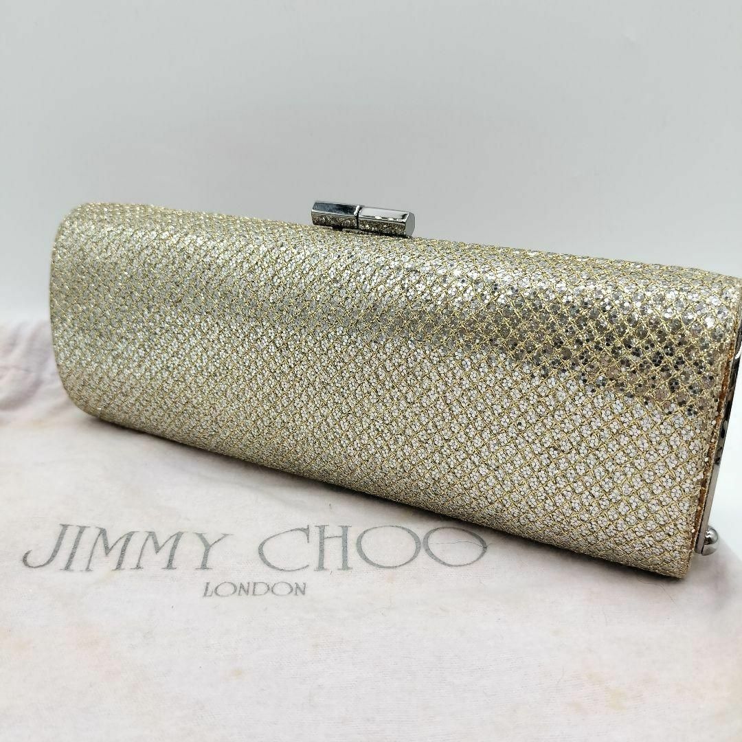 JIMMY CHOO   美品ジミーチュウ クラッチバッグ グリッター がま口