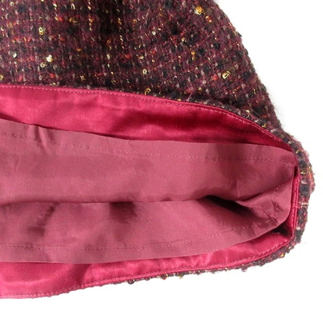 Ballsey(ボールジィ)のボールジー トゥモローランド ツイード ミニスカート バックファスナー ボルドー レディースのスカート(ミニスカート)の商品写真