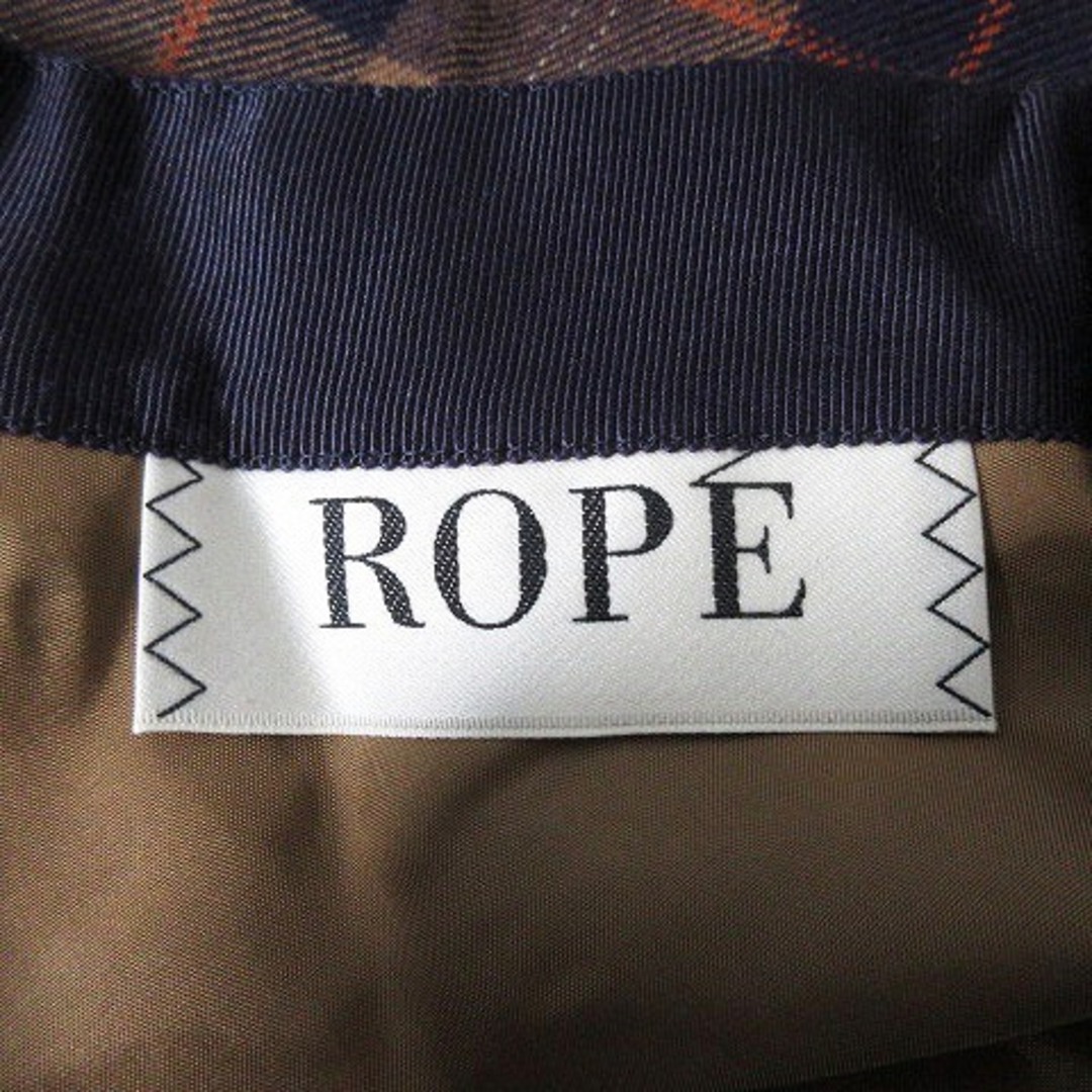 ROPE’(ロペ)のロペ スカート フレア ひざ丈 薄手 ウール チェック 36 ベージュ 紺 レディースのスカート(ひざ丈スカート)の商品写真
