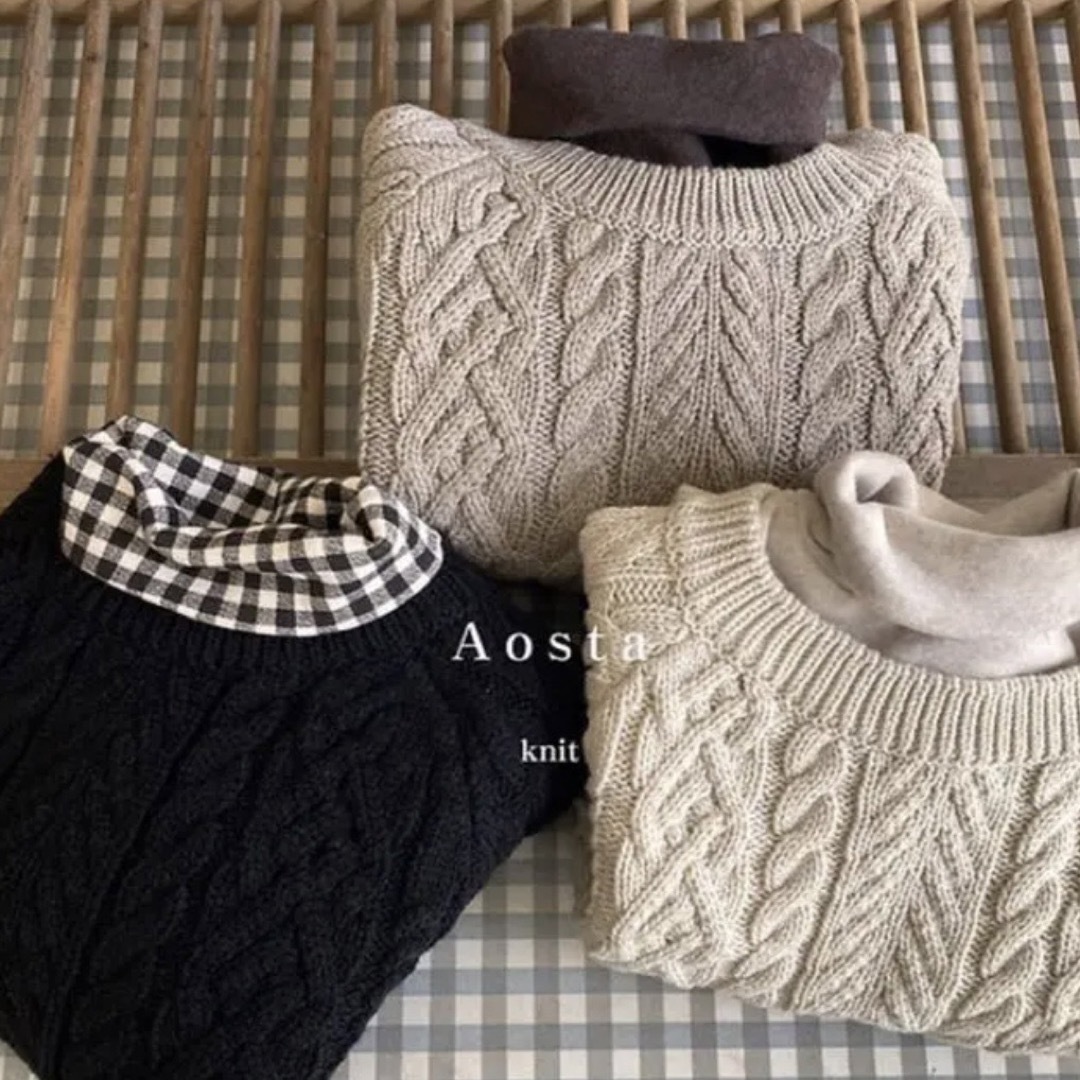 aosta アオスタ twist knit 韓国子供服 アオスタMサイズ キッズ/ベビー/マタニティのキッズ服男の子用(90cm~)(ニット)の商品写真