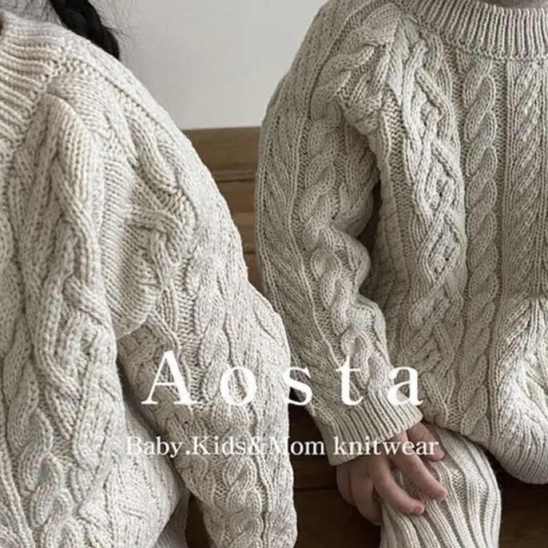 aosta アオスタ twist knit 韓国子供服 アオスタMサイズ キッズ/ベビー/マタニティのキッズ服男の子用(90cm~)(ニット)の商品写真
