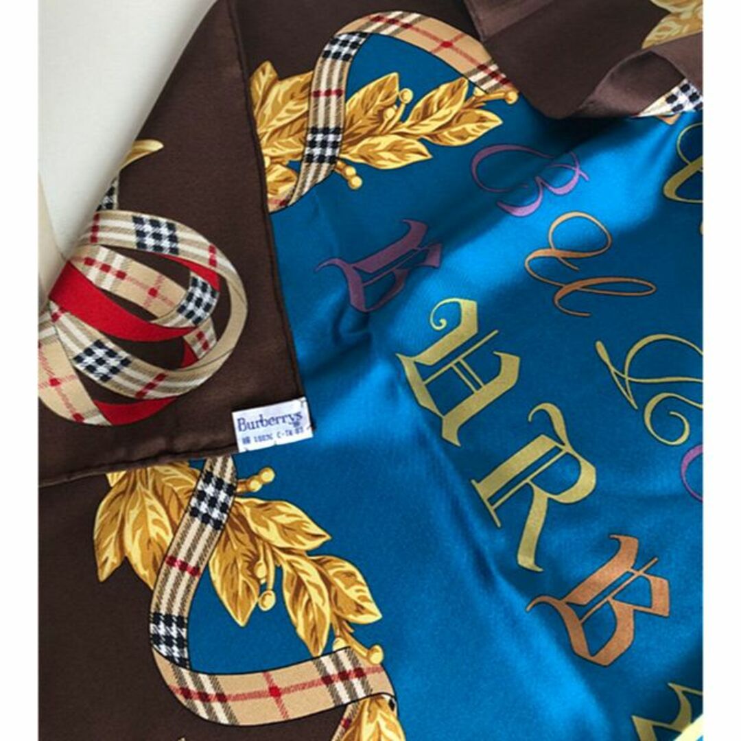 新品未使用 稀少柄 BURBERRYSバーバリーズ 大判 シルクスカーフ【レア柄