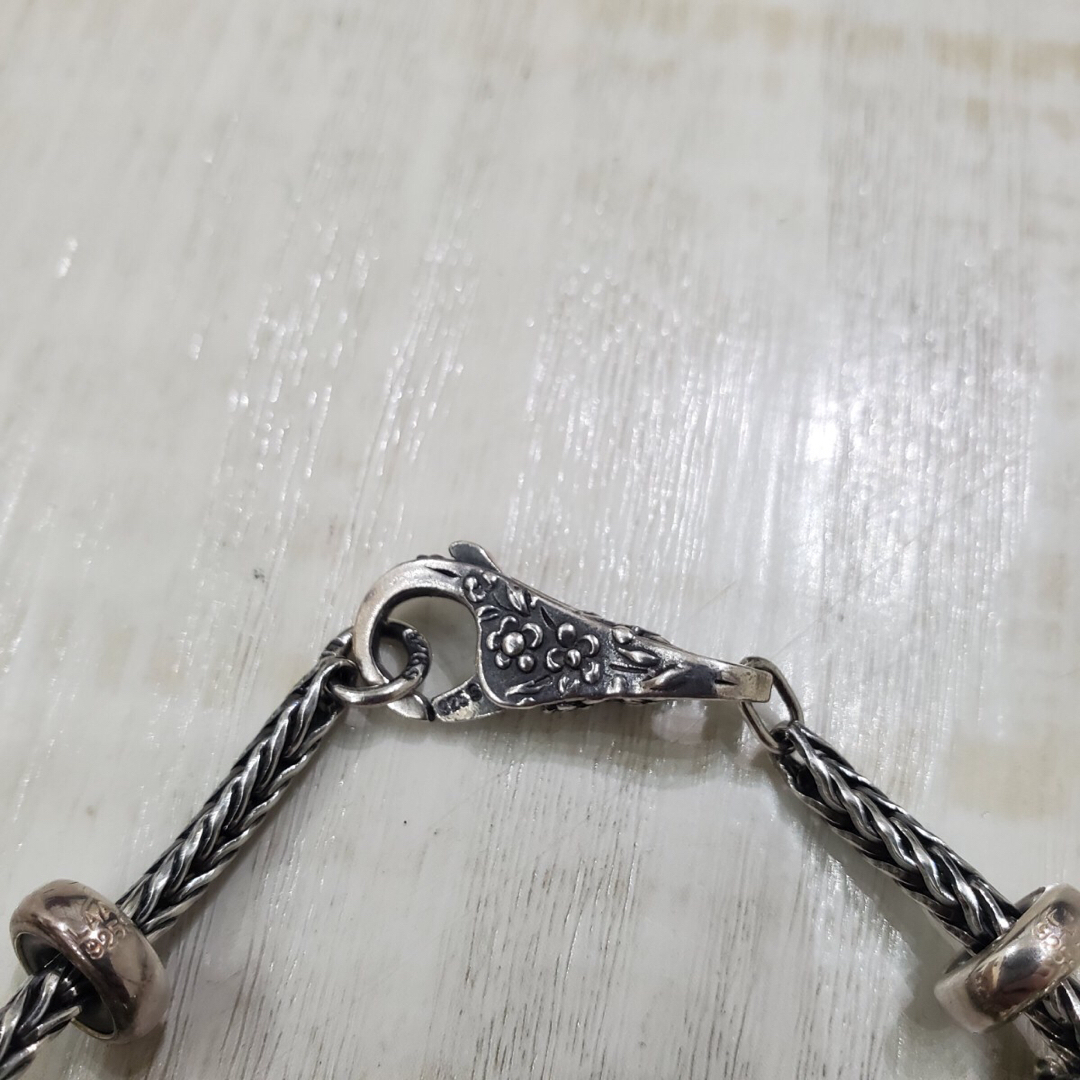 トロールビーズ シルバー ブレスレット ガラス ビーズ チャーム アクセサリー