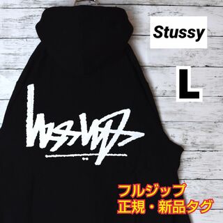 STUSSY - 【ステューシー】正規・新品タグ 逆ロゴ ブラック L