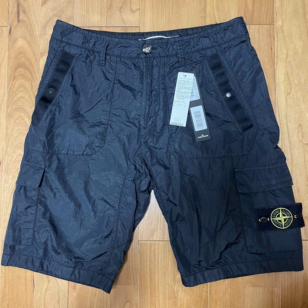 黒W31 stone island nylon metal shorts