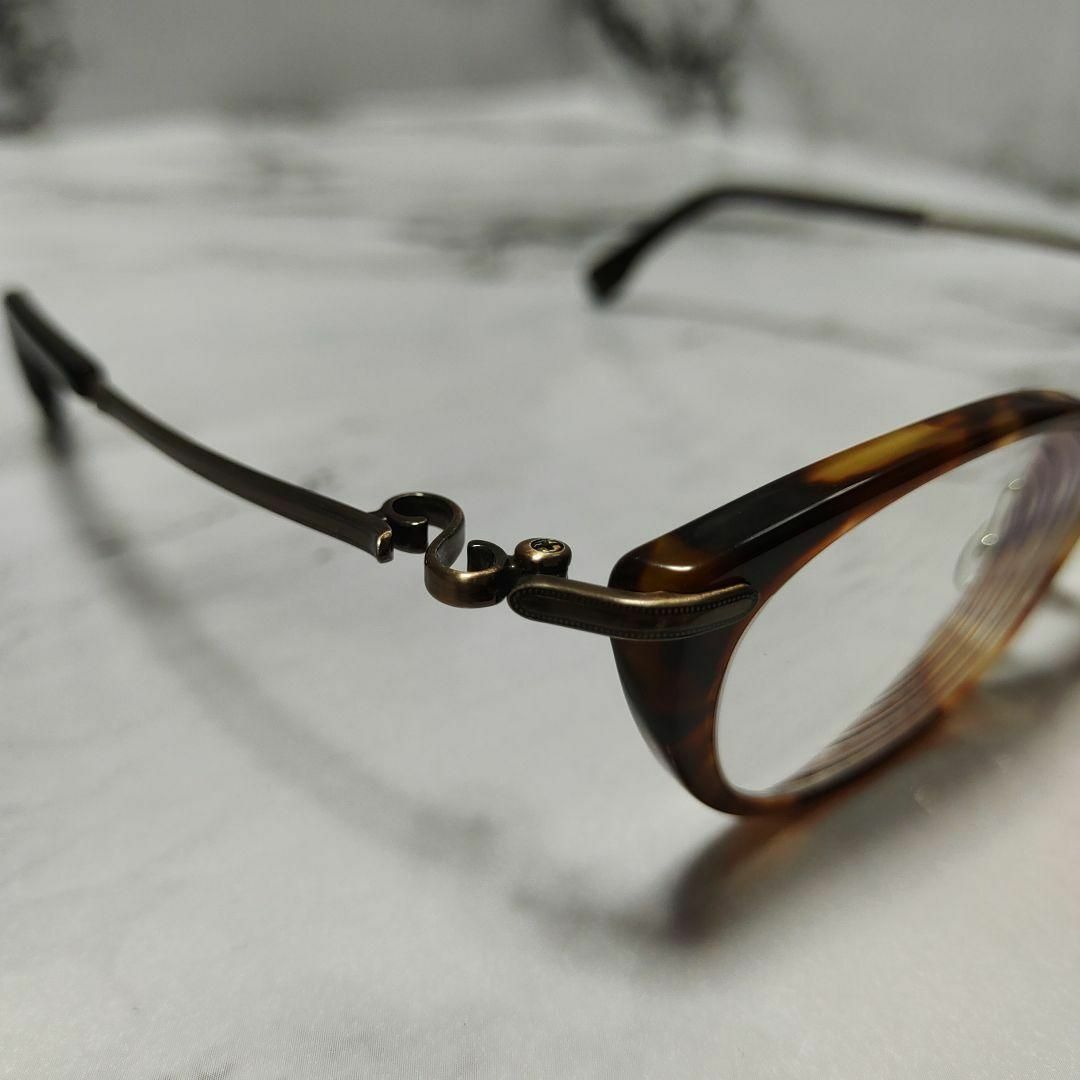 1894超美品　フォーナインズ　6503　眼鏡　メガネ　度強　鼈甲柄　特殊ヒンジ 6