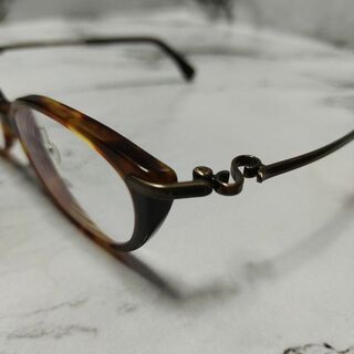 1894超美品　フォーナインズ　6503　眼鏡　メガネ　度強　鼈甲柄　特殊ヒンジ