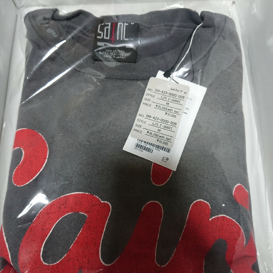 READYMADE(レディメイド)の新品 SAINT Mxxxxxx FOOT PRINT LS TEE BLACK メンズのトップス(Tシャツ/カットソー(七分/長袖))の商品写真