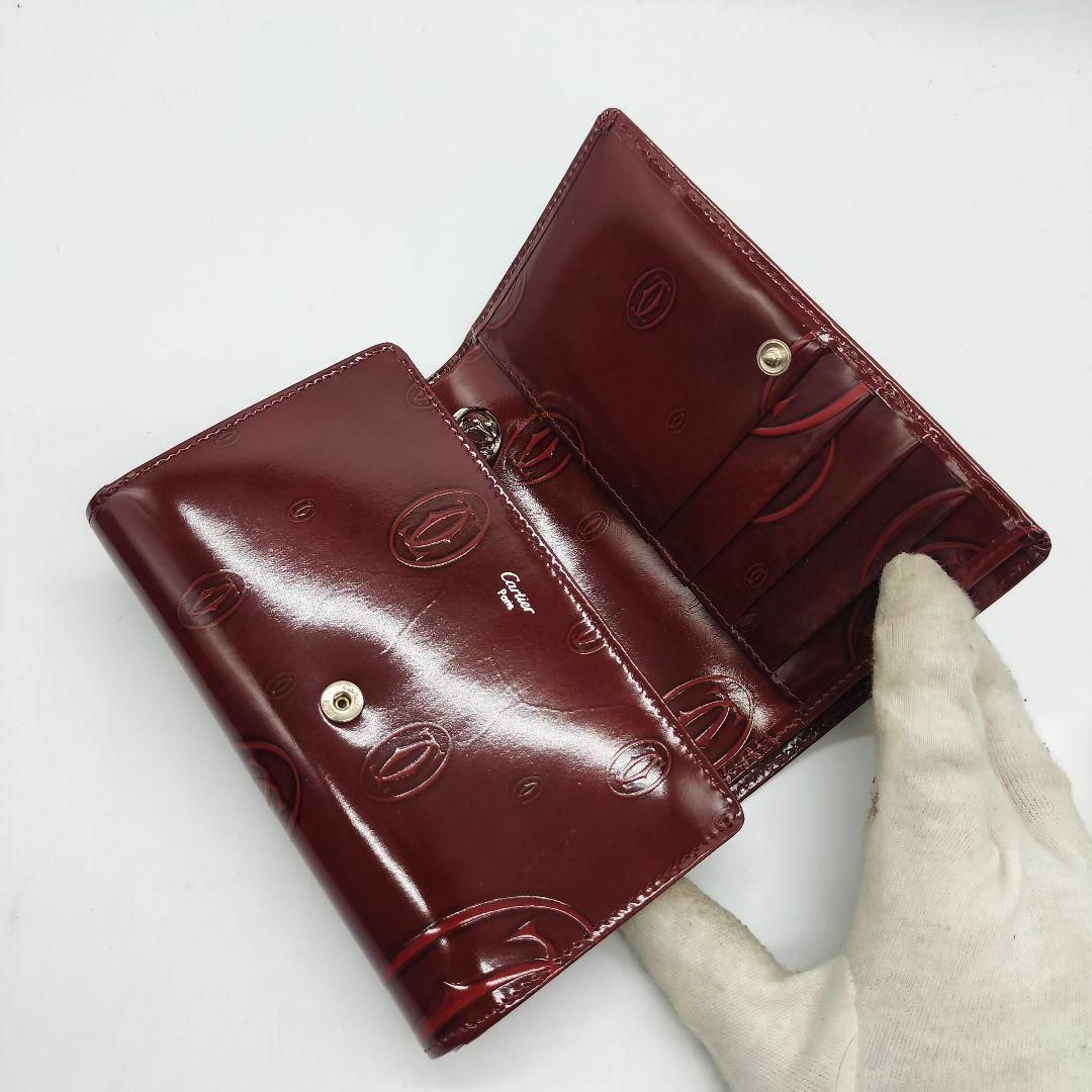 未使用級✨カルティエ 二つ折り財布 ハッピーバースデー カーフスキン