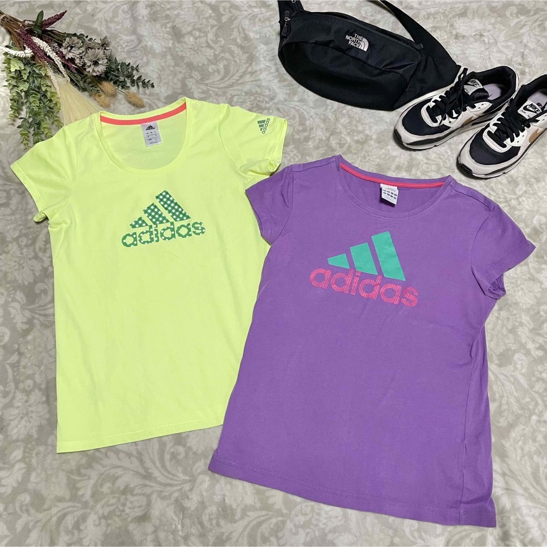 adidas(アディダス)のadidas レディース　tシャツ　半袖　L XL  OTアディダス　セット レディースのトップス(Tシャツ(半袖/袖なし))の商品写真