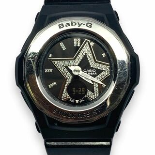 ベビージー(Baby-G)のCASIO Baby-G BGA-103B ブラック×シルバー　アナデジ　スター(腕時計)