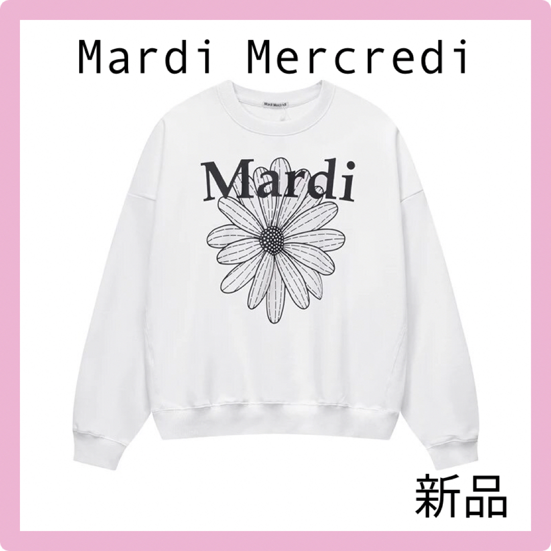 Mardi Mercredi マルディメクルディ 刺繍スウェット グレー-
