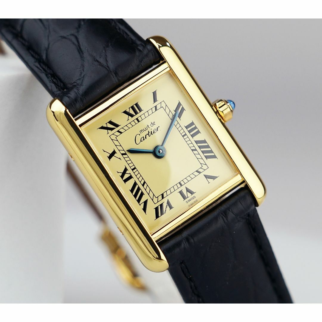 39CARTIER美品 カルティエ マスト タンク アイボリー ローマン SM Cartier