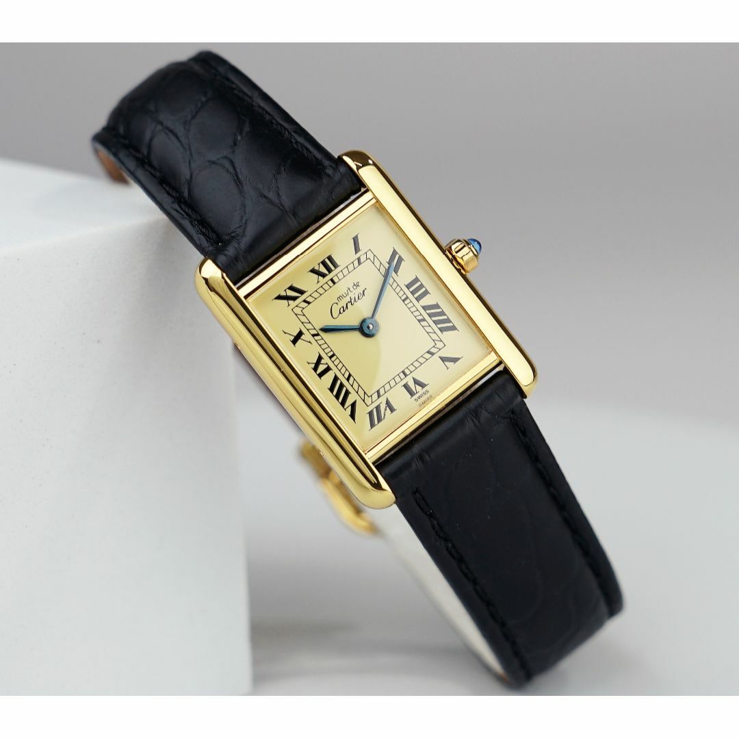 39CARTIER美品 カルティエ マスト タンク アイボリー ローマン SM Cartier