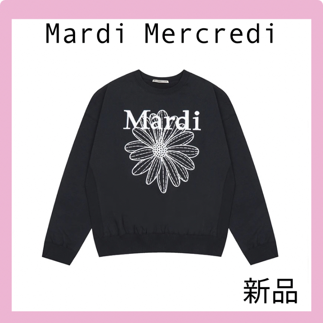 マルディメクルディMardi Mercredi スウェット ネイビーホワイト刺繍