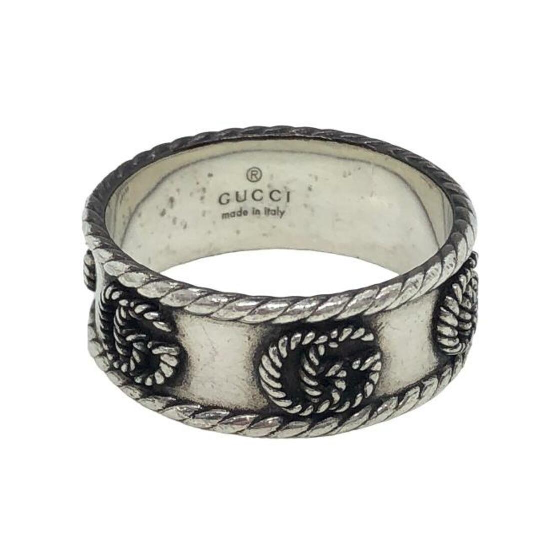 Gucci(グッチ)のグッチ(GUCCI) ダブルG ツイスト シルバーリング リングサイズ：23（実寸約22号） 約7.1g (刻印詳細：GUCCI made in italy Ag 925) リング/指輪 【中古】【Bランク】 レディースのアクセサリー(リング(指輪))の商品写真