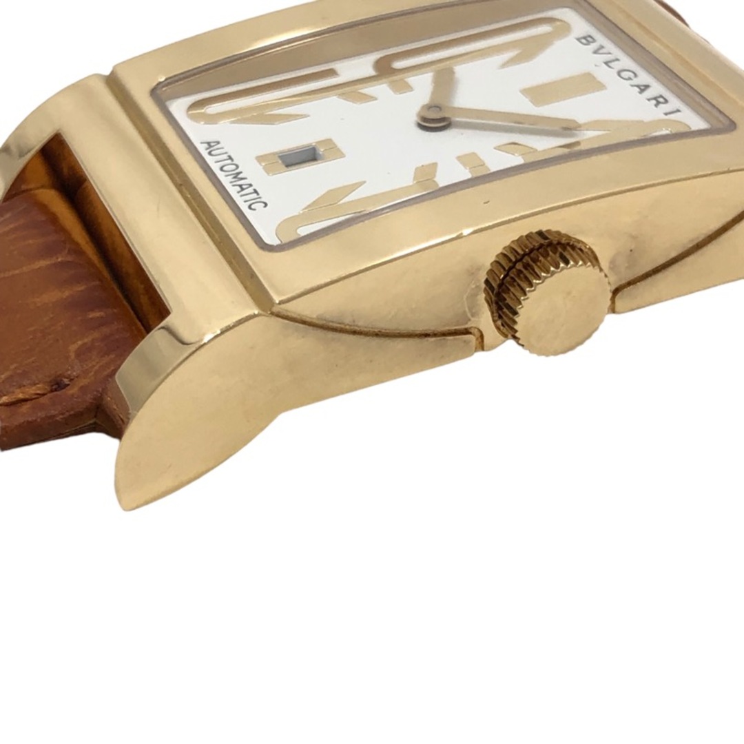 ブルガリ BVLGARI レッタンゴロ RT45G ホワイト文字盤 K18YG/革ベルト(社外品) 自動巻き ユニセックス 腕時計