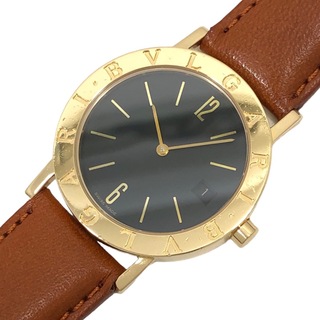 ブルガリ(BVLGARI)の　ブルガリ BVLGARI ブルガリブルガリ BB33GL ブラック文字盤 K18YG/革ベルト(社外品) ユニセックス 腕時計(腕時計)
