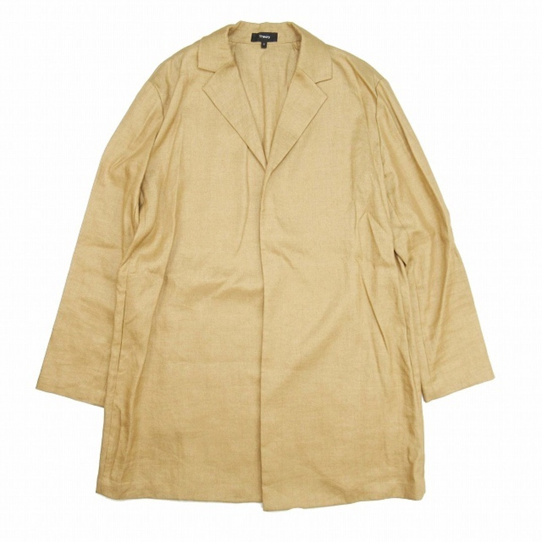 53cm着丈19ssセオリー OVERLAY LUXE LINEN リネン ロングジャケット