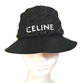 セリーヌ(celine)のセリーヌ CELINE キルティング  2AUB0930C ロゴ 帽子 ハット ナイロン ブラック 新品同様(ハット)
