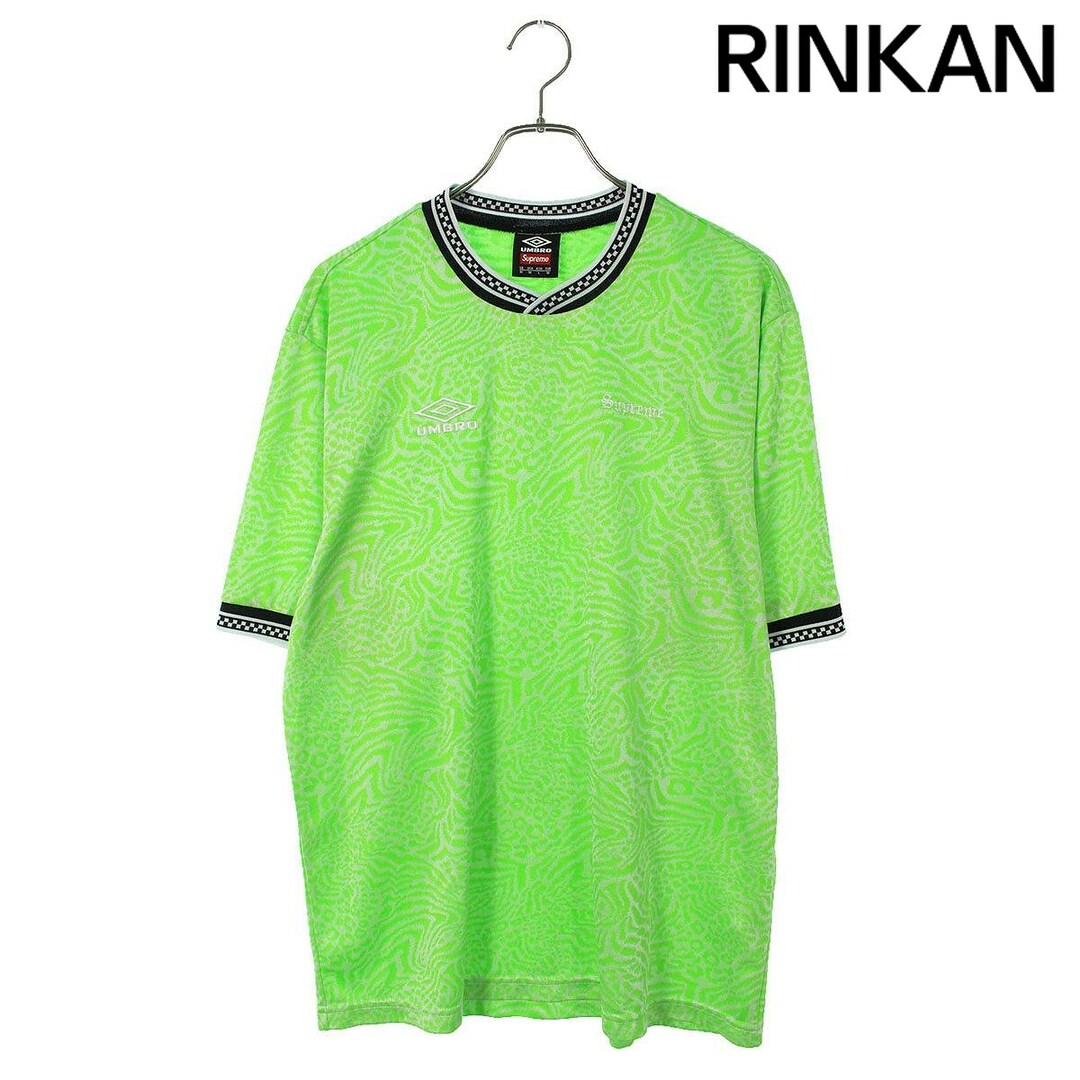 シュプリーム ×UMBRO  23SS  Jacquard Animal Print Soccer Jersey ロゴ刺繍サッカージャージTシャツ メンズ M