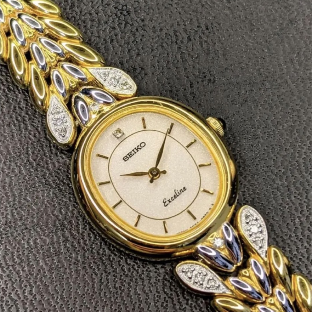 SEIKO(セイコー)の極美品！SEIKO EXCELINE エクセリーヌ ダイヤモンド 腕時計時計 レディースのファッション小物(腕時計)の商品写真