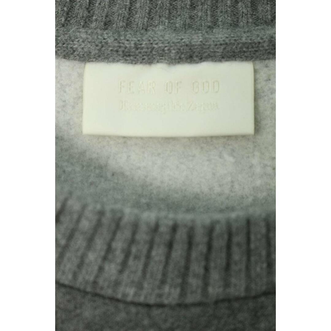 フィアオブゴッド ×エルメネジルドゼニア Ermenegildo Zegna OVERSIZED LOGO SWEAT ロゴパッチクルーネックニット切り替えスウェット メンズ XL