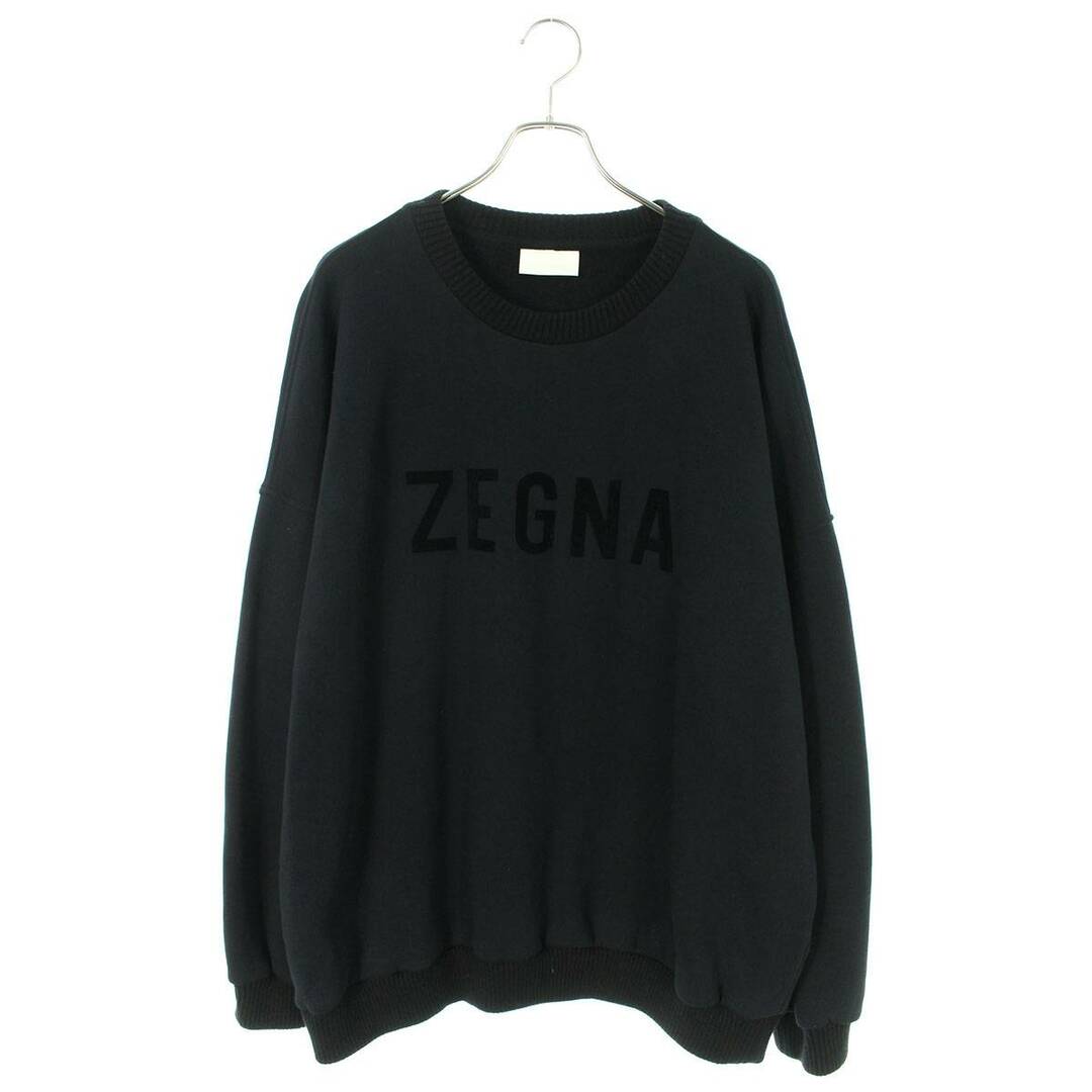 フィアオブゴッド ×エルメネジルドゼニア Ermenegildo Zegna  OVERSIZED LOGO SWEAT ロゴパッチクルーネックニット切り替えスウェット メンズ XL