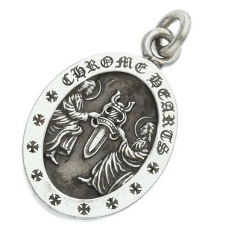 クロムハーツ(Chrome Hearts)のクロムハーツ  ANGEL MEDAL OVAL/エンジェルメダルオーバル シルバーネックレストップ メンズ(ネックレス)