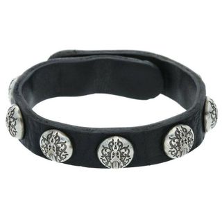 クロムハーツ(Chrome Hearts)のクロムハーツ  2SNP/2BTN/ヴァインダガー2ボタン2スナップ レザーブレスレット メンズ 8.5(ブレスレット)