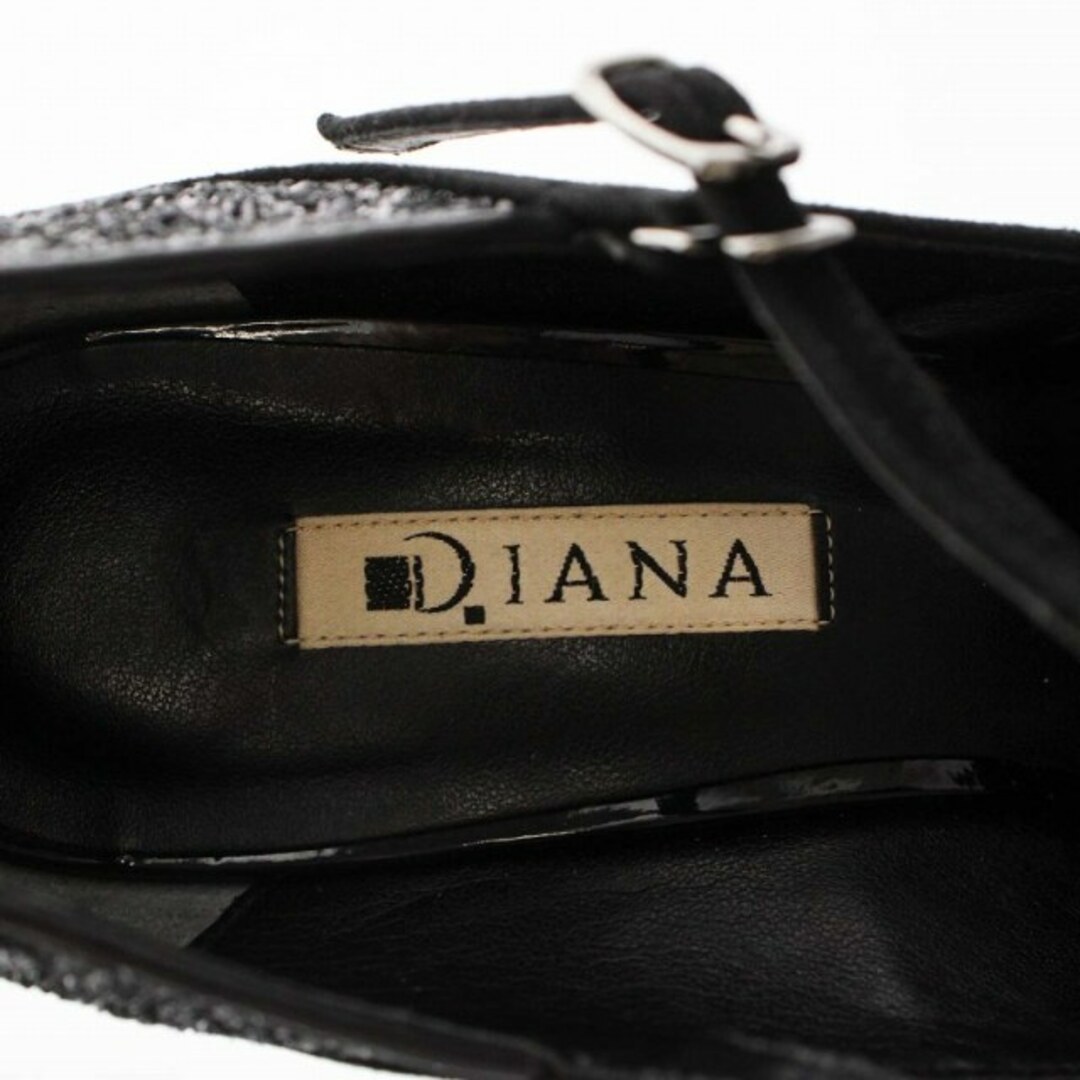 DIANA(ダイアナ)のDIANA パンプス ピンヒール ラウンドトゥ スパンコール 24.5cm 黒 レディースの靴/シューズ(ハイヒール/パンプス)の商品写真