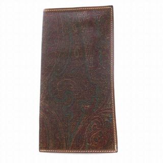 エトロ(ETRO)のエトロ ETRO 長財布 札入れ ペイズリー柄 カーフレザー 茶(財布)