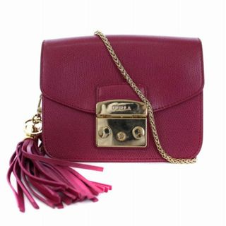 フルラ(Furla)のフルラ メトロポリス ショルダーバッグ チェーン タッセル レザー ピンク(ショルダーバッグ)