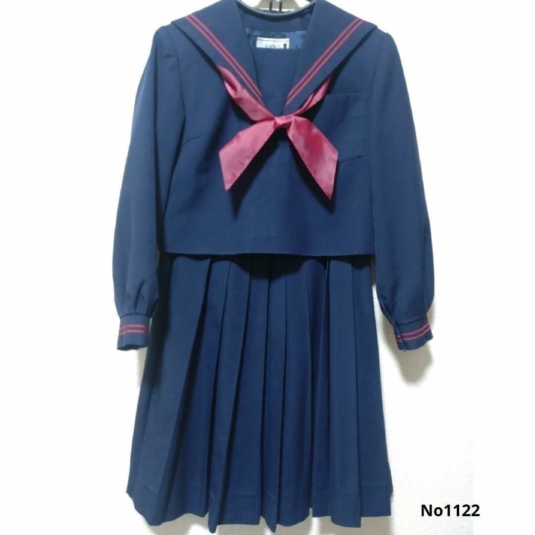 KANKO(カンコー)のセーラー服スカートスカーフ上下3点セットカンコー 冬物赤2本線女子紺制服1122 エンタメ/ホビーのコスプレ(衣装)の商品写真